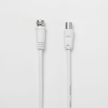 Câble Coaxial/Satellite 9.52 mm mâle/mâle - 2m - blanc