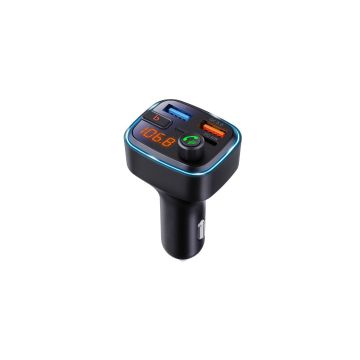 Tranmetteur FM  Bluetooth V5.3 avec 2 ports USB-A et un port USB-C (PD30W) - Total 48W - Lecteur clé USB