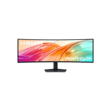 Ecran 49 Samsung Noir ViewFinity S9 S95UF 5120x1440 VA 120Hz incurvé 1000R 32:9 5ms 350cd/m2 DP 2xHDMI 4xUSB USB-C LAN Casque HPs Pied inclinable orient"
