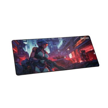 AS-300-Onna-Bugeisha Tapis de souris XXL 40cm x 90cm, Surface de haute pr&eacute;cision, rev&ecirc;tement inf&eacute;rieur anti-d&eacute;rapant, Lavable en machine