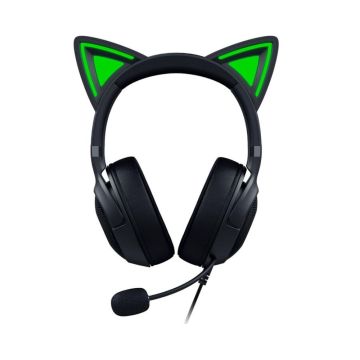 RAZER Kraken Kitty V2 Noir - RGB - Casque Filaire RGB avec Oreilles de Chat, Eclairage R&eacute;actif Stream, Micro Cardio&iuml;de HyperClear, Transducteurs Triforce 40mm