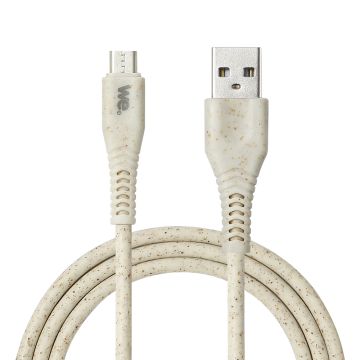 Câble micro USB/USB A bisourcé avec 30% de matières recyclées - 1m - Packaging écoconçu