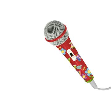 Microphone filaire WeKids, en jack 3.5mm, longeur du cable 2.8m, modèle ROUGE INSECTE