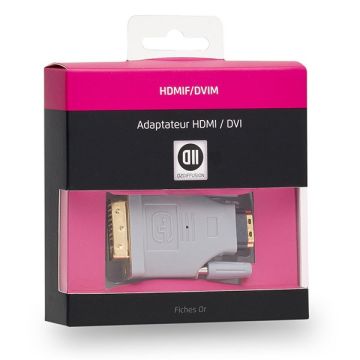 Adaptateur HDMI femelle/DVI mâle Fiches Or DVI-D 24+1