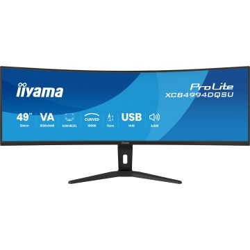 Ecran IIYAMA 49 Noir VA 32:9 incurvé 1000R 2ms 5120x1440 120Hz 400cd/m² 3000:1 Haut-parleurs 2xDP 2xHDMI 4xUSB 13cm pied réglable en haut"