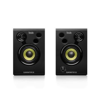 Hercules DJMonitor 32 enceintes de monitoring actives DJi 2x15 Watts RMS 60Watts Peak Power caisson en bois MDF 6mm