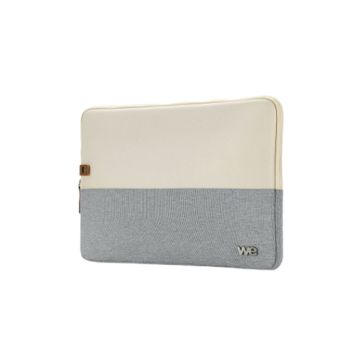 HOUSSE sleeve PC 15.6'' bicolore Beige/Gris, protection antchoc, attache antivol 40*28*2 cm