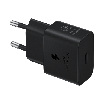 Chargeur secteur Rapide 25W Type C matériaux recyclés GaN avec câble Coloris Noir SAMSUNG