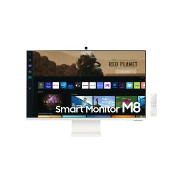 ECRAN 32 SAMSUNG LS32BM801UU Smart Monitor M8 3840 x 2160 4K 4ms 400cd/m² 3000:1 HDR10 HDMI USB-C Bluetooth Wifi 60Hz Rég Incli Haut Webcam télécomande
