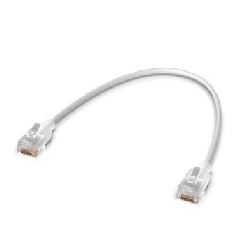 UACC-Cable-Patch-EL-0.15M-W-24 Câble RJ45 translucide EtherLightin ultra-fin compatible 10 GbE Pack de 24 (0,15 m)