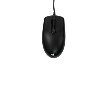 Souris filaire optique 1200DPI ,ambidextre, connexion USB, longueur câble 1.8m, grande taille 117*62*38mm, boîte blanche, noire