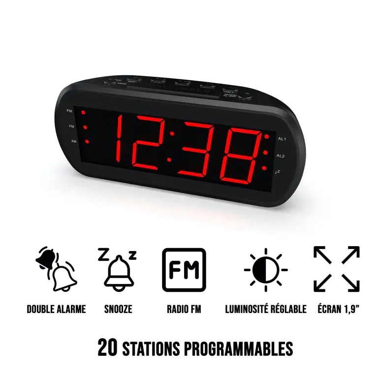 Radio Réveil Portable Dab /Dab/Fm, Solaire Et Manivelle, 5000Mah Batterie Rechargeable&Usb