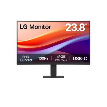 ECRAN LG 24 Noir VA 16:9 5ms 1920x1080 100Hz 250cd/m2 Incurvé 1500R HDR 10 HDMI USB Type-C Sortie Casque Black Stabilizer Mode Lecture Pied inclinable