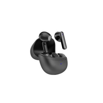 Ecouteurs sans fil FUZE - Bluetooth 5.4, batterie intégrée 30mAh  + Boitier de recharge 300mAh, micro intégré, noir