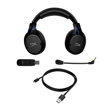 HyperX Cloud Flight Noir-Bleu - Casque de jeu sans fil, Autonomie 30H, Mousse à mémoire de forme