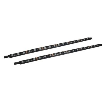 LED RGB 30cm de 16 led, Fixation aimantée/autocollante, 2 pcs/pack