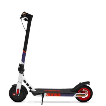 Trottinette elec Aprilia ESRZ Advance Safety Cadre Alu Magn 350W Max 500W Pneu 8.5'' Frein a disque arriere 14kg 36V/6.6Ah 237W IPX5
