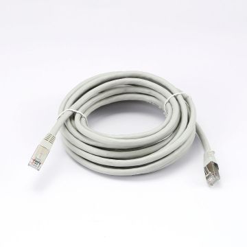 Câble RJ45 Male/Male droit CAT6A S/FTP - Longueur 5M - Gris - en sachet