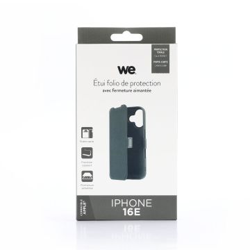 WE Etui folio FERMETURE AIMANTEE IPHONE 16E noir