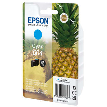 EPSON Cartouche Ananas encre 604 Cyan 2,4ml Alarme