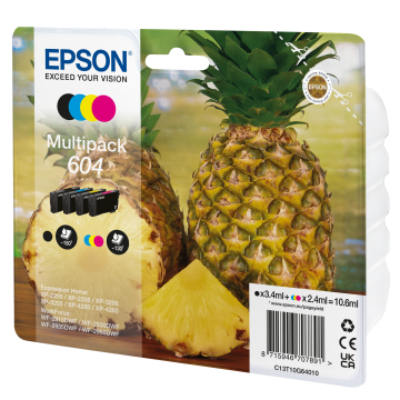 EPSON Multipack 4-colours Ananas 604 Ink 1 x 3.4 ml Black, 3 x 2.4 ml CMJ Alarmé
