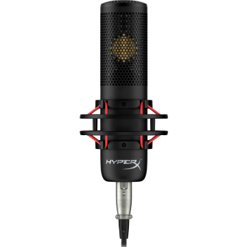 Microphone à condensateur HyperX ProCast Noir, Connection XLR, Cardioïde, support anti-vibration, filtre anti-pop détachable, filtre passe-haut 80Hz
