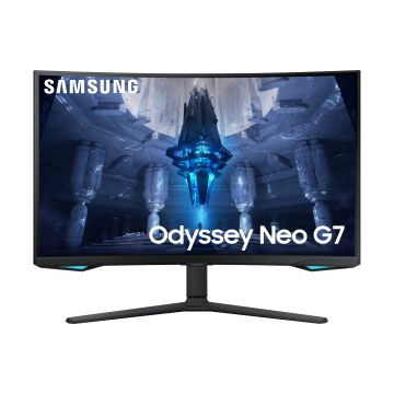 Ecran 32'' Samsung Gaming ODYSSEY NEO G7 Noir 165Hz 1ms 3840x2160 VA Incurvé 1000R 350 cd/m² 2xHDMI Displayport Pied réglable haut orientable inclinable pivot