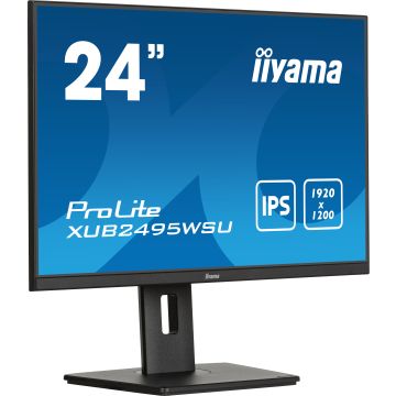 Ecran IIYAMA 24,1'' 1920x1200 16:10 IPS sans bordure sur 3 côtés 4ms 300 cd/m² 1xHDMI 1xDisplayPort 4xUSB 1xUSB-C HPs 2x2W 15cm pied réglable en hauteur Pivot
