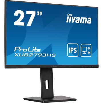 Ecran IIYAMA 27'' Dalle IPS Ultra mince 16:9 1ms 100Hz 250cd/m² 1920x1080 1xHDMI 1xDisplayPort HP 2x2W 15cm pied réglable en hauteur + Pivo TCO