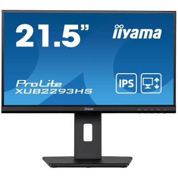 Ecran IIYAMA 21.5 Noir IPS 16:9 1ms ULTRA MINCE 1920x1080 250 cd/m² 3ms VGA HDMI Displayport HPs 2x1W Pied réglable en hauteur sur 15 cm + Pivot i-style Colour