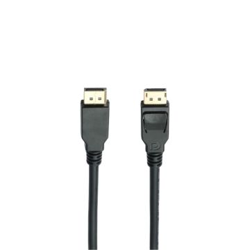Câble Displayport 2.1 mâle/mâle avec verrouillage - connecteurs plaqués or- certifié VESA - 40Gbps- 16k@30Hz - 2m - Noir