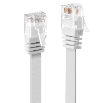 Câble réseau Plat Blanc Cat.6 U/UTP, 1m