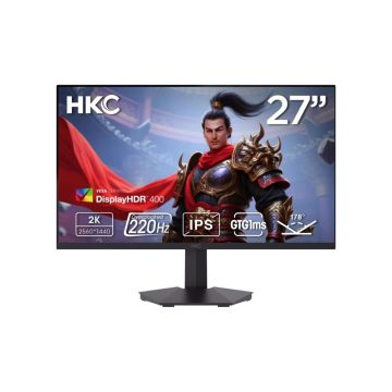 Ecran 27 HKC G27H2DPro gaming 2560x1440 IPS 16:9 200Hz 1000:1 1ms 350cd/m² 2xHDMI DP A/O VESA 100x100 Inclinable Pied fixe Coloris Noir"