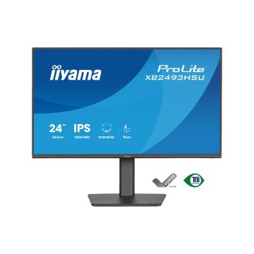 Ecran IIYAMA 23,8" Noir IPS Ultra Mince 16:9 1ms 1920x1080 350cd/m² 120Hz HDMI DisplayPort 2xUSB HUB HPs TCO X2493HSU-B1