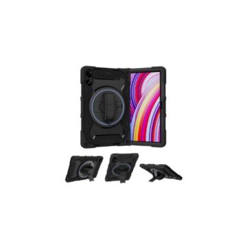 Coque arrière noire ultra renforcée plus sangle rotative & fonction Stand Designed for Samsung pour Galaxy Tab A11+ GP-FPX236AEBBW