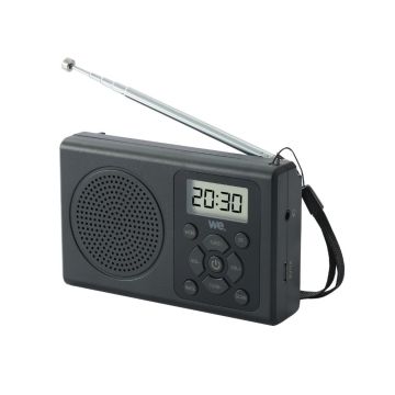 Radio FM à piles (non incluses), noir
