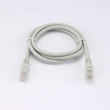 Câble RJ45 Male/Male droit CAT6 U/UTP - Longueur 1M - Gris - en sachet