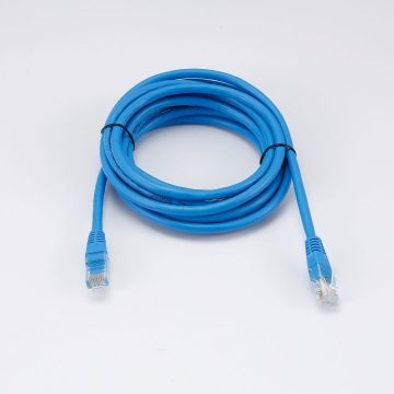Câble RJ45 Male/Male droit CAT6 U/UTP - Longueur 3M - Bleu - en sachet