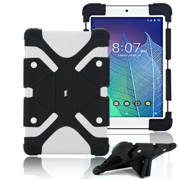 Protection Universelle en silico pour tablettes 8.9/12 Noir Système en silicone extensible Transformable en support tablette
