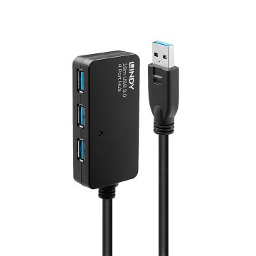 Rallonge active USB 3.0, 10m AVEC hUB 4 ports