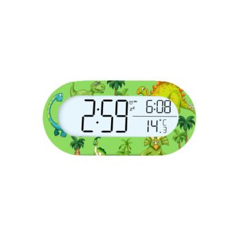 Réveil numérique WeKids, écran rétro-éclairé, affichage heure et température, fonctionne sur piles , motif DINO