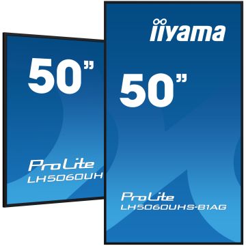IIYAMA LFD 50 dalle IPS 24/7 4K 3840x2160 16:9 3xHDMI 2xUSB 2.0 RS-232c RJ45 HPs 500cd/m² Paysage/port 8ms MediaPlayer VESA 400x300 support mural inclinable 
