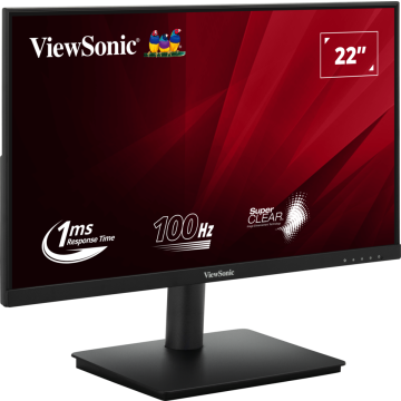 Ecran 22 Viewsonic VA220-H 16:9 1920x1080 LED SuperClear VA 250 cd/m² 1ms 100Hz HDMI VGA VESA 75x75 Inclinaison