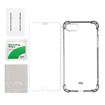 WE PACK verre trempé et coque de protection transparente IPHONE 7 / 8 / SE 2020 / SE 2022