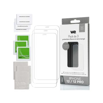 WE BUNDLE 3 verres trempés IPHONE 12 / 12 PRO
