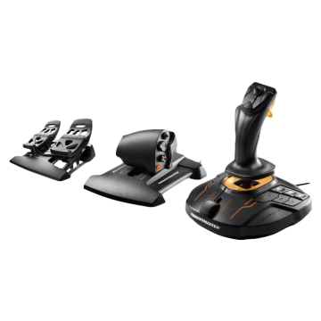 THRUSTMASTER T16000M FCS FLIGHT PACK PC Joystick T16000M + Manette des gaz TWCS + Palonnier TFRP métal Technologies SMART et HEART 296078
