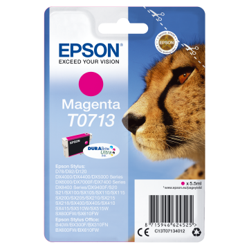 EPSON Cartouche Guépard T0713 Encre DURABrite Ultra Magenta 5,5ml