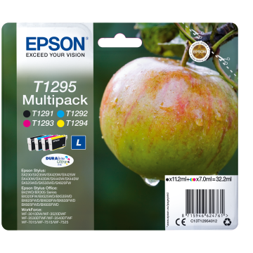 EPSON Multipack Pomme T1295 Encre DURABrite Ultra N, C, M, J 32,2ml