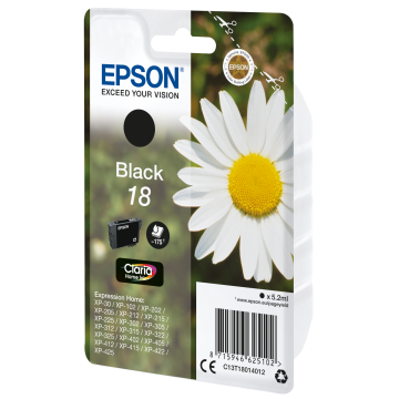 EPSON Cartouche Pâquerette 18 Encre Claria Home Noir 5,2ml Alarme