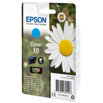 EPSON Cartouche Pâquerette 18 Encre Claria Home Cyan 3,3ml